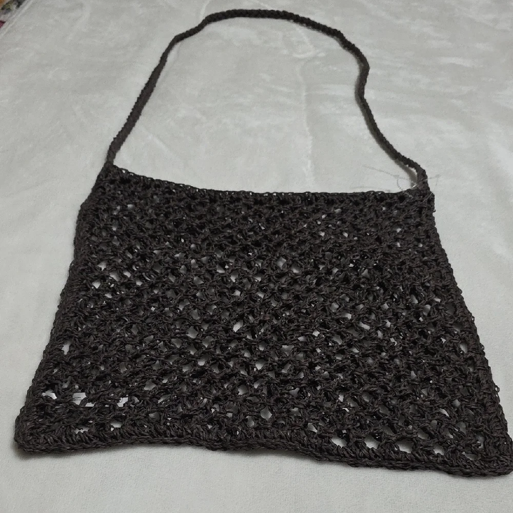 FREE PEOPLE‎ Brown Crochet Tote Bag